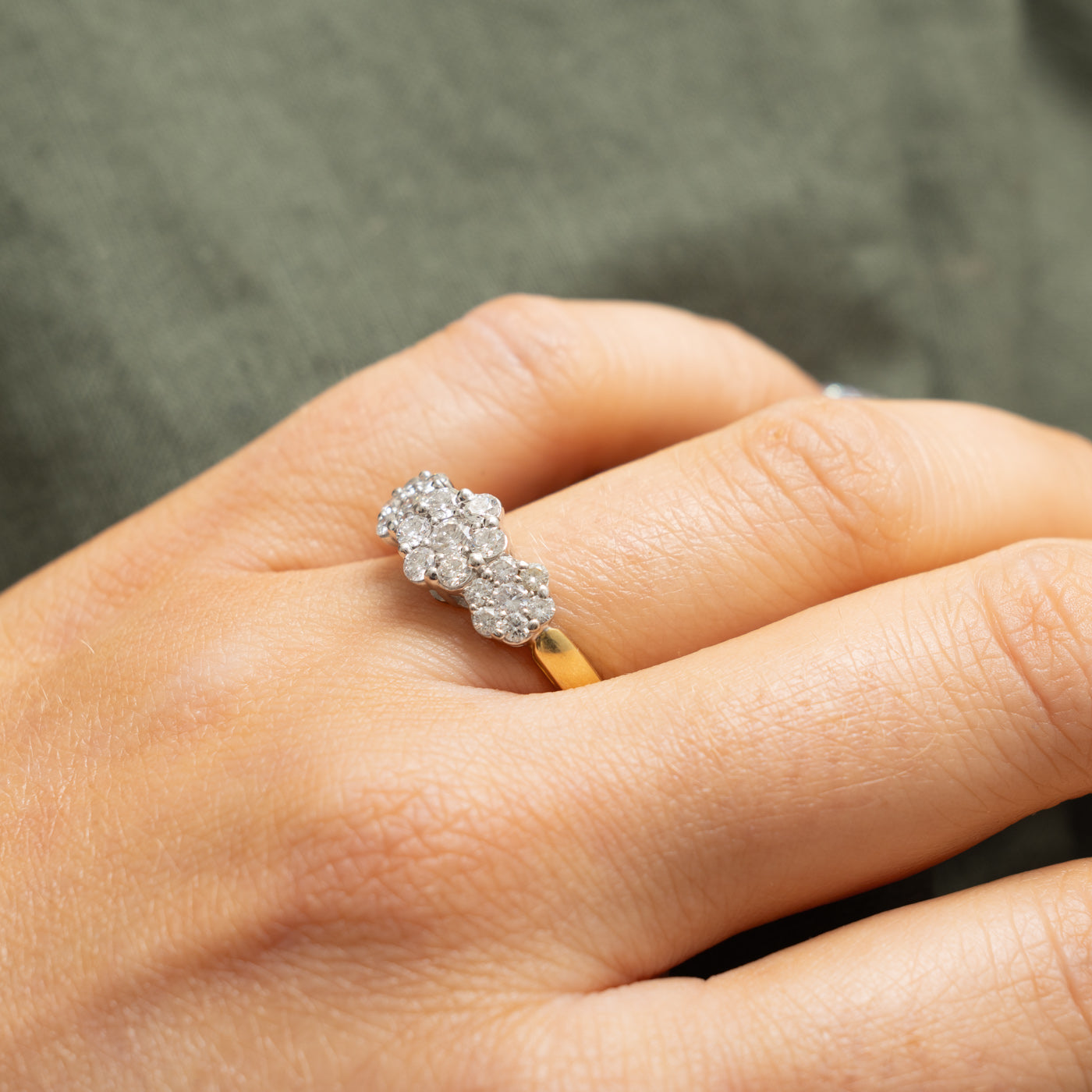 18k Diamond Multi Floral Cluster Ring | 0.60ctw | SZ 8.5