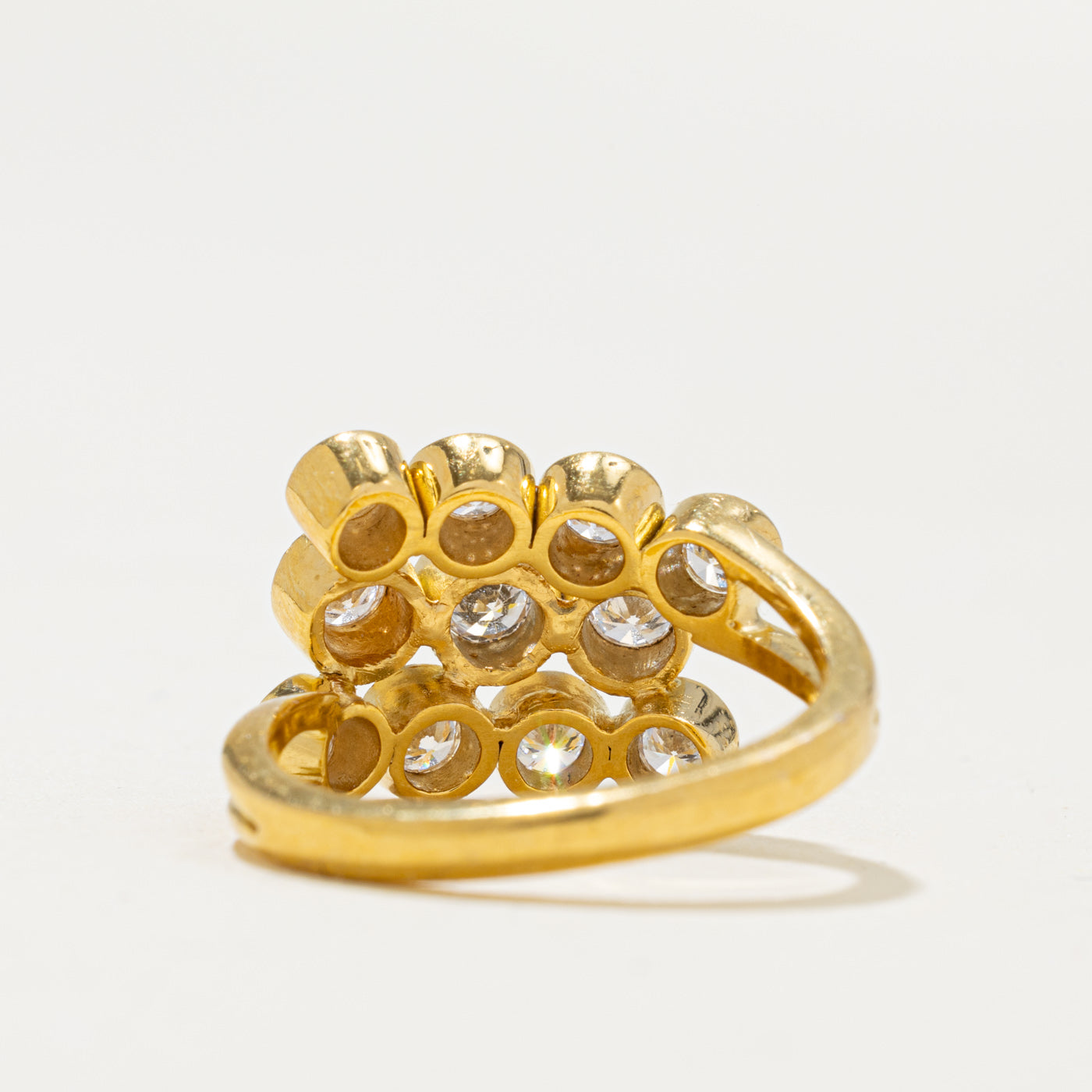 14k Yellow Gold Diamond Cluster Ring | 0.76ctw | SZ 3.5