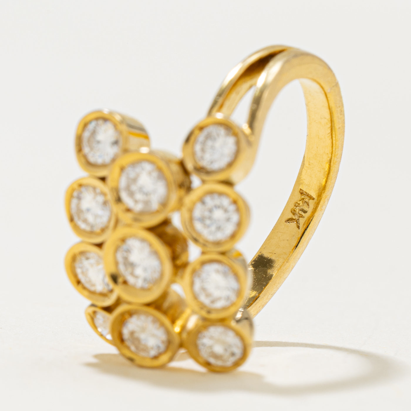 14k Yellow Gold Diamond Cluster Ring | 0.76ctw | SZ 3.5
