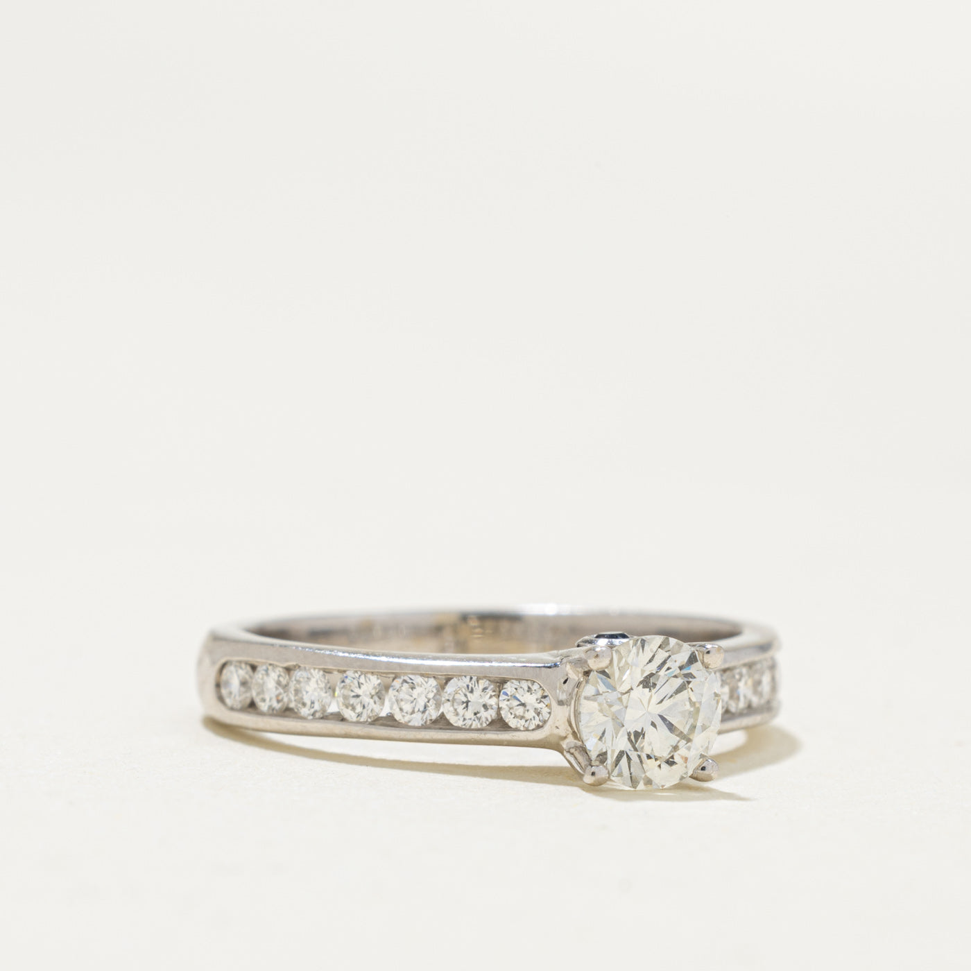 'Birks' Diamond Channel Set Accented Engagement Ring | 0.41ct VS2 G VG, 0.30ctw | SZ 5.25