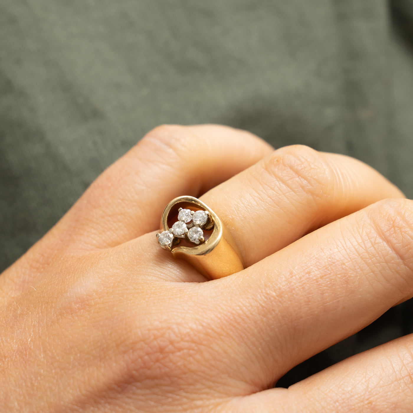 14k Diamond Openwork Abstract Cocktail Ring | 0.35ctw | SZ 5.5