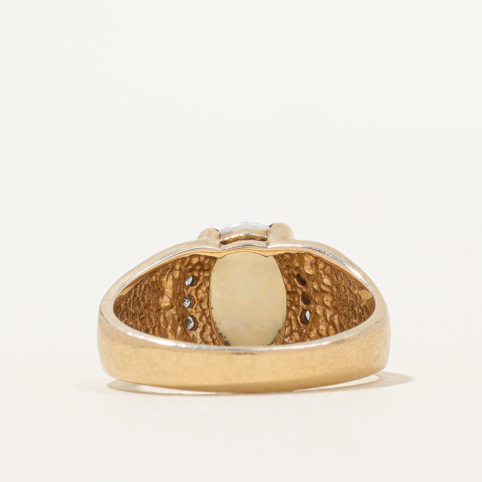 Cabochon Opal & Diamond Ring | 1.23ct, 0.06ctw | SZ 8