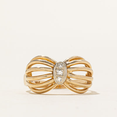 14k Diamond Openwork Twisted Ring | SZ 6