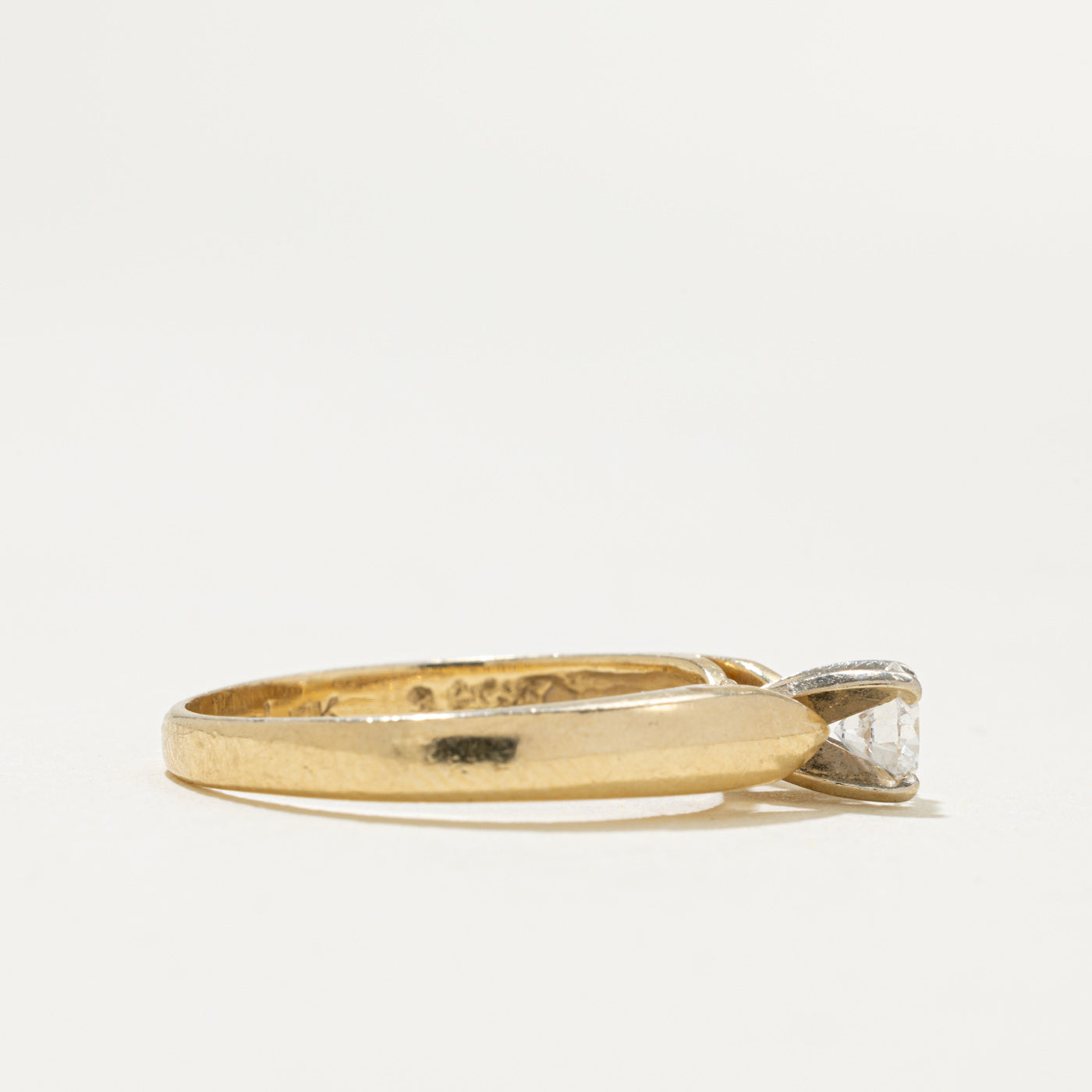 14k Solitaire Diamond Reverse Tapered Ring | 0.40ct I1 K | SZ 7.75