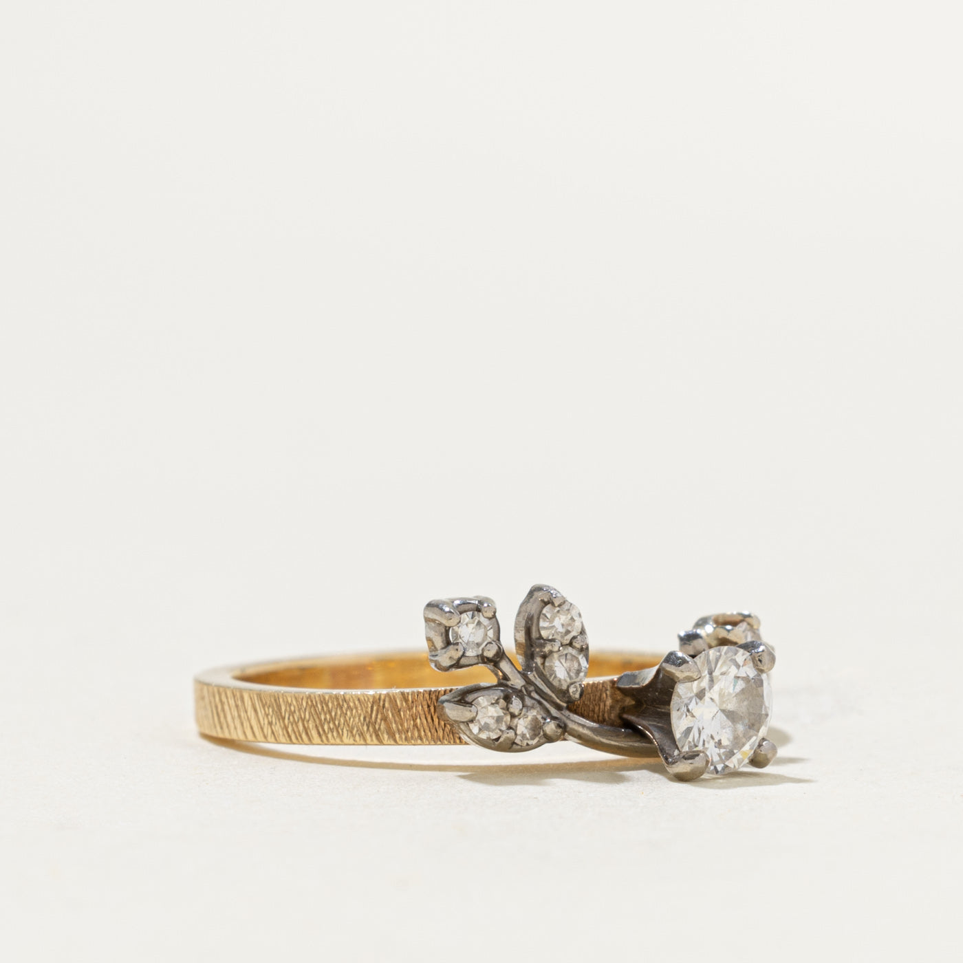 Diamond Textured Floral Ring | 0.46ctw | SZ 6.25