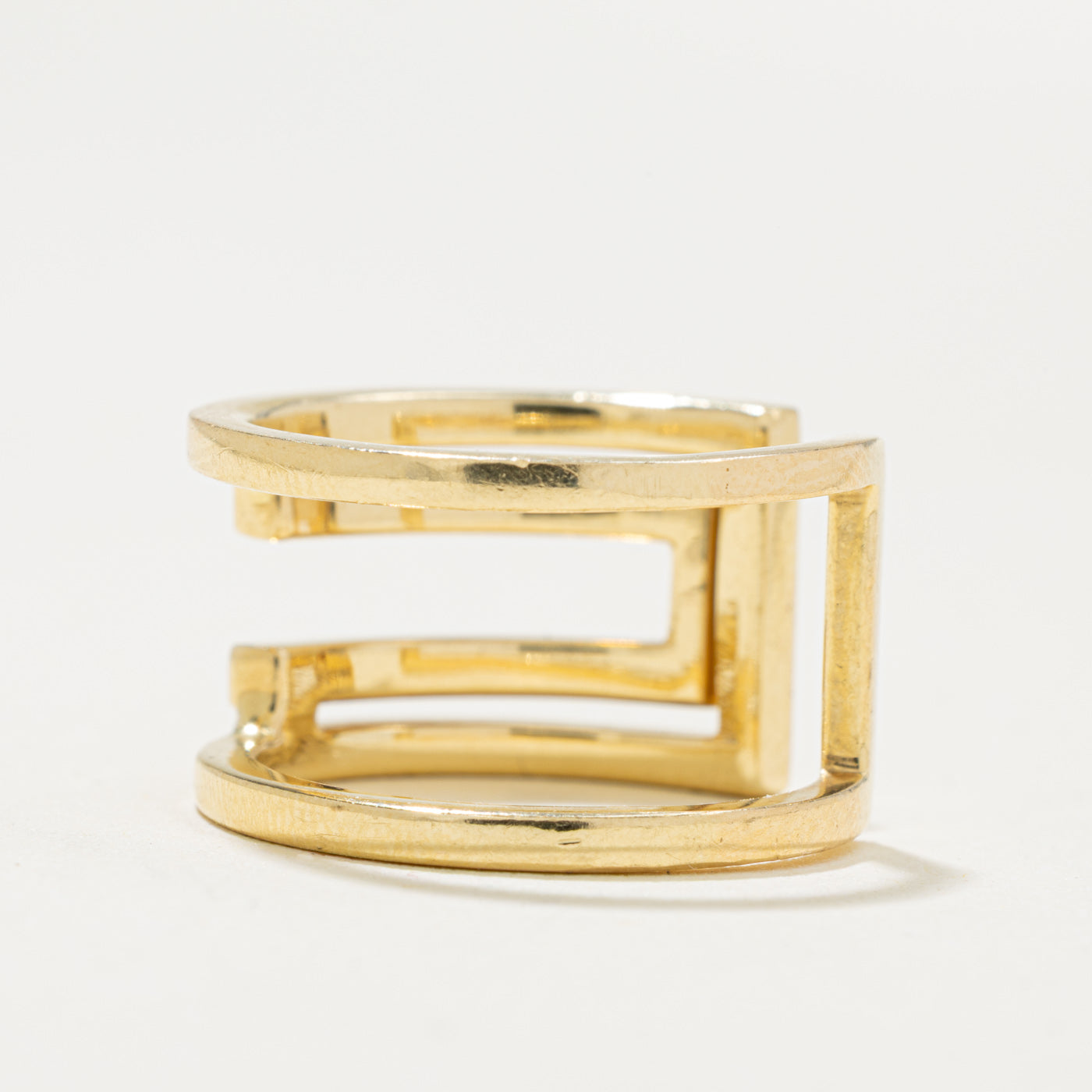 18k Multi Row Diamond Open Geometric Ring | 0.15ctw | SZ 5.5