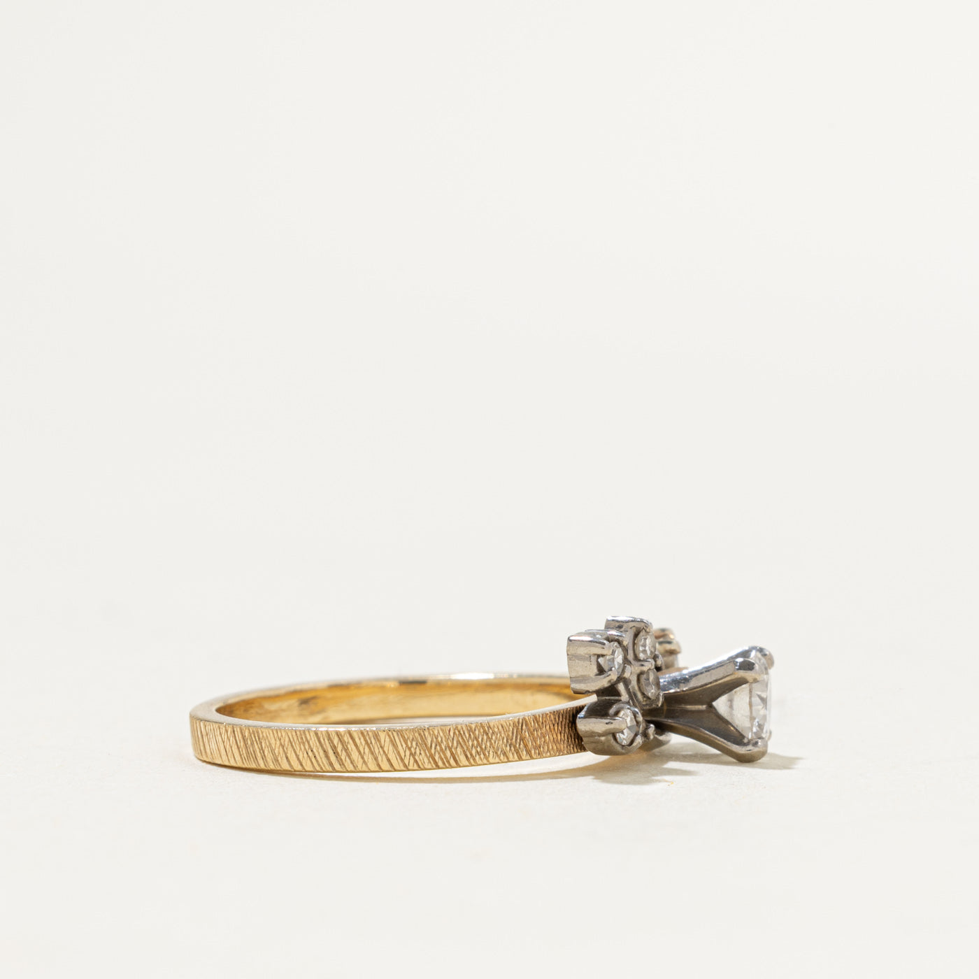Diamond Textured Floral Ring | 0.46ctw | SZ 6.25