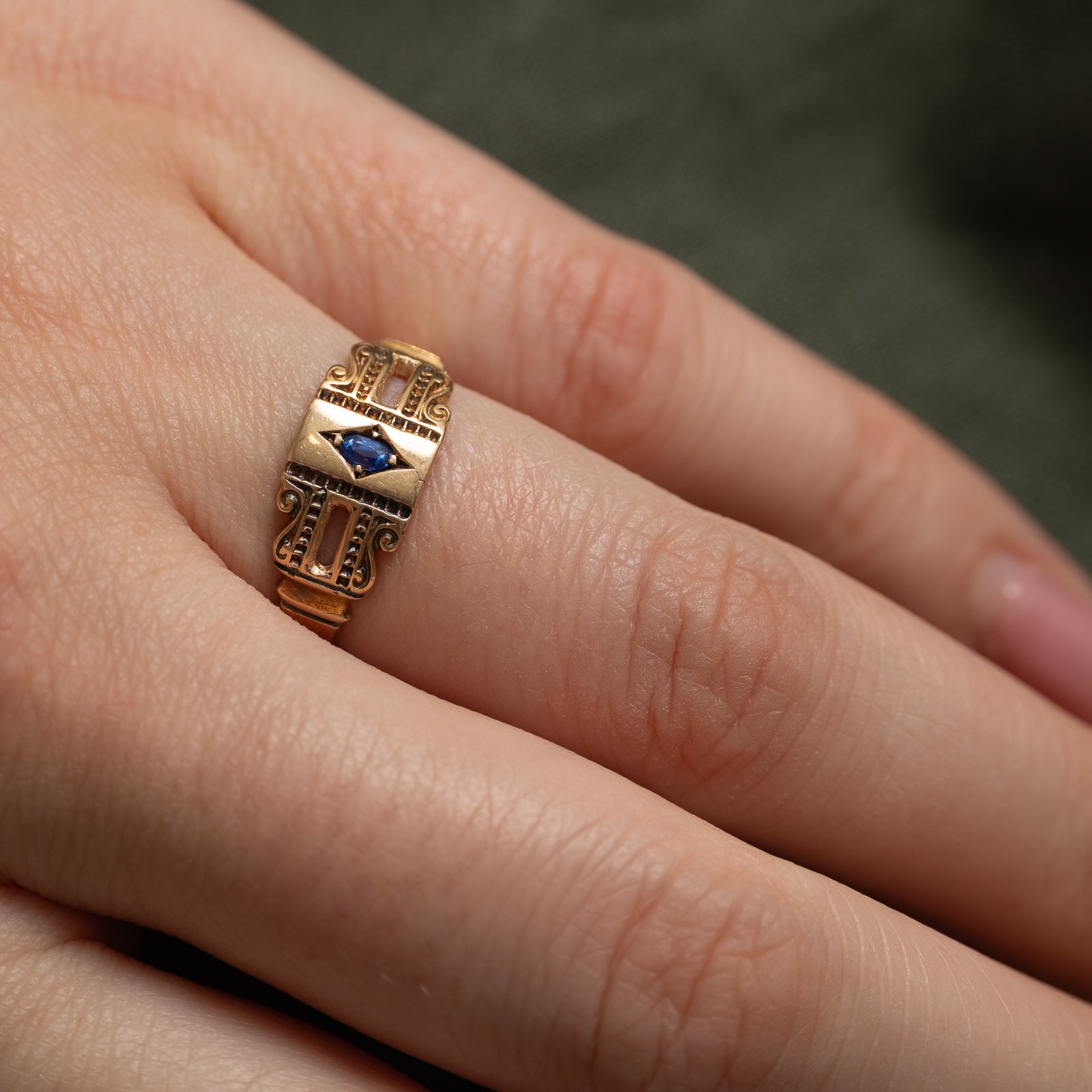 1905 Birmingham Sapphire Antique Ring | 0.05ct | SZ 6.25