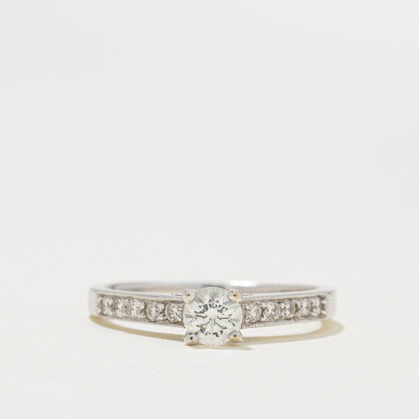 18k Diamond Milgrained Engagement Ring | 0.36ctw | SZ 5