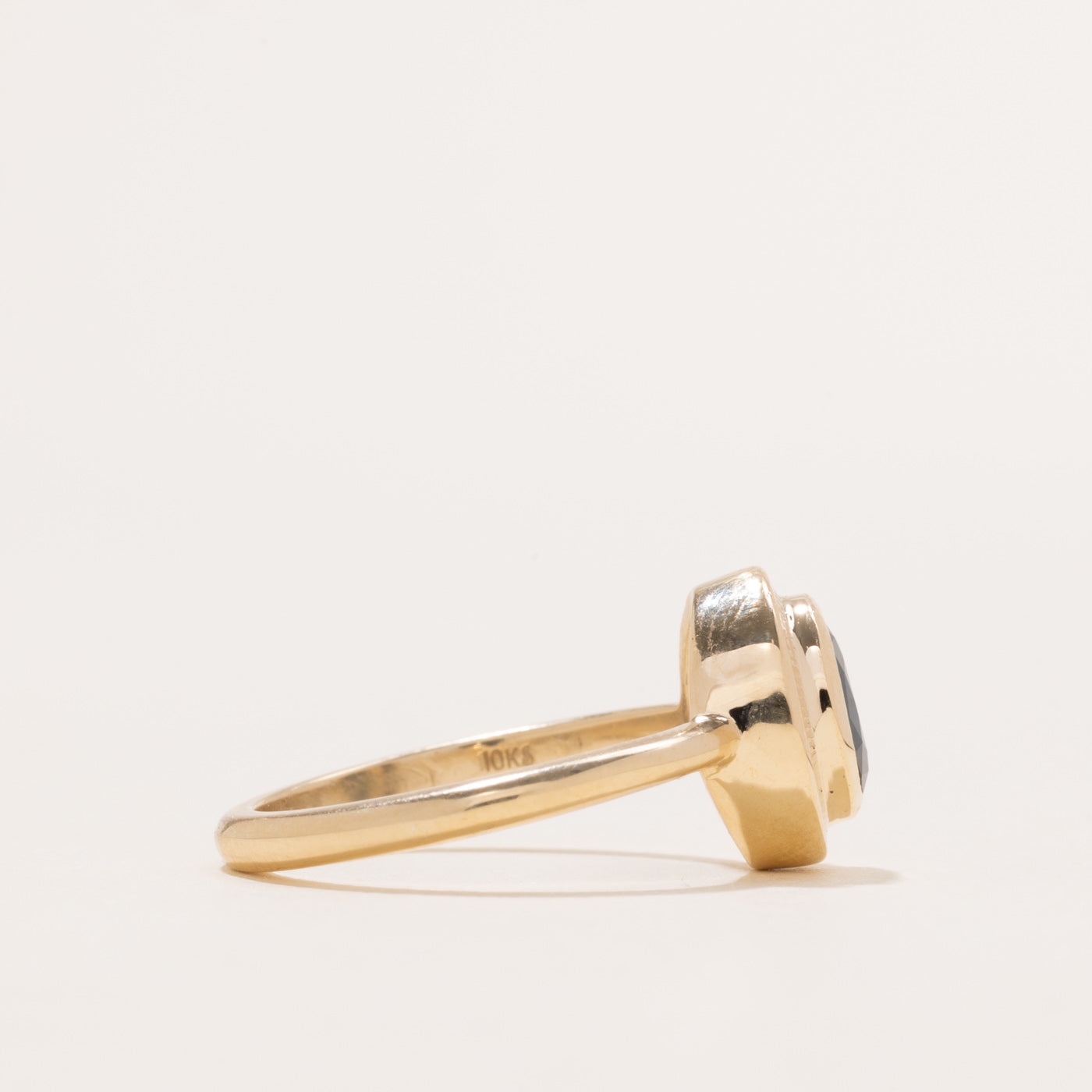 '100 Ways' 10k Yellow Gold Oval Sapphire Bezel Set Ring | 1.28ct | SZ 6.5