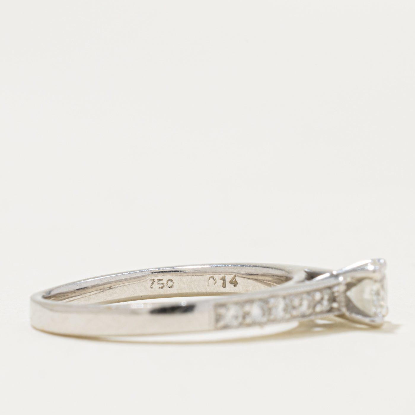 18k Diamond Milgrained Engagement Ring | 0.36ctw | SZ 5