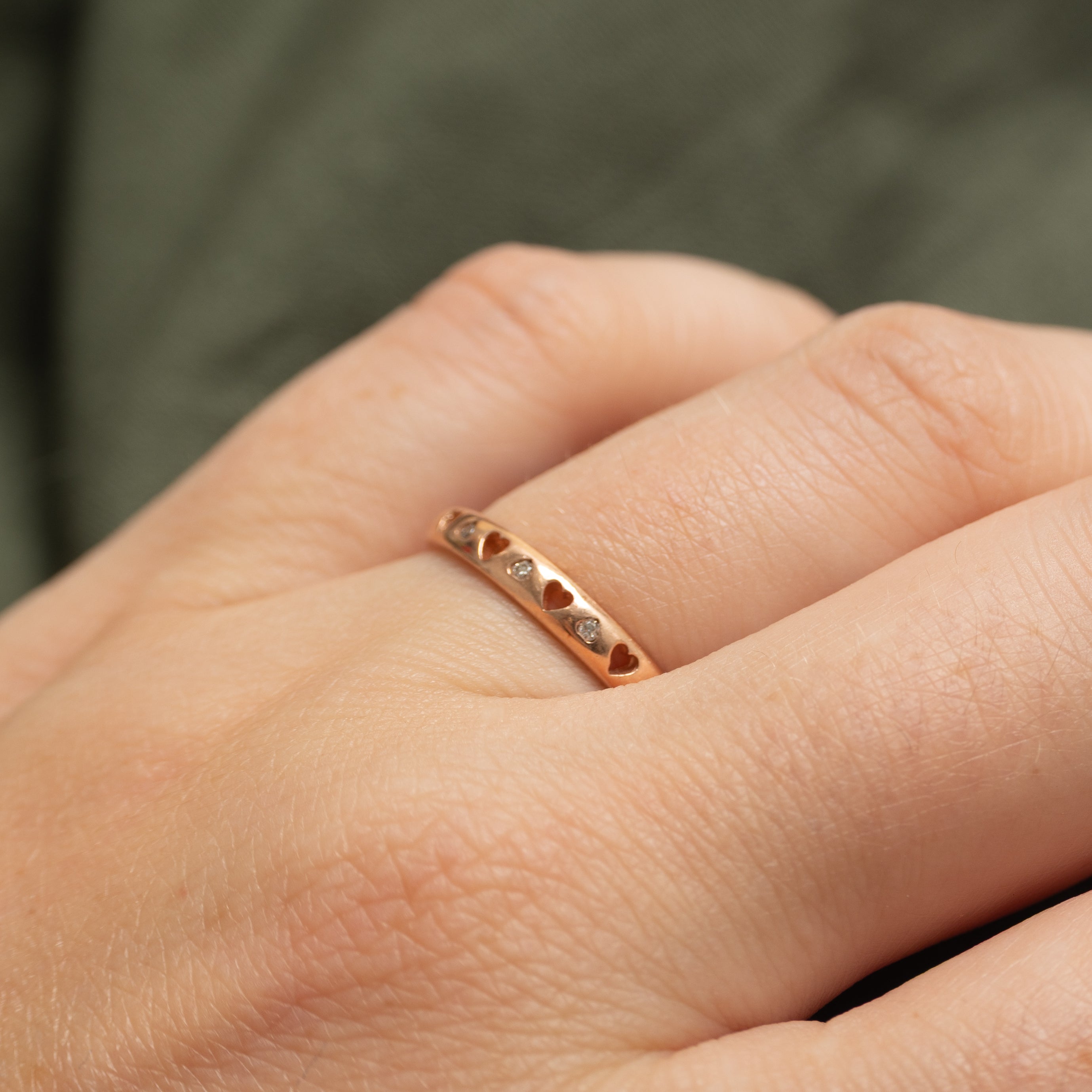 Semi-Eternity Diamond Open Heart Ring | SZ 6.25