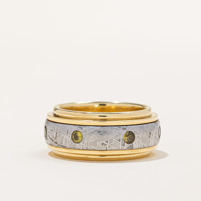 Peridot Meteorite Band Ring | 0.35ctw | SZ 10 |