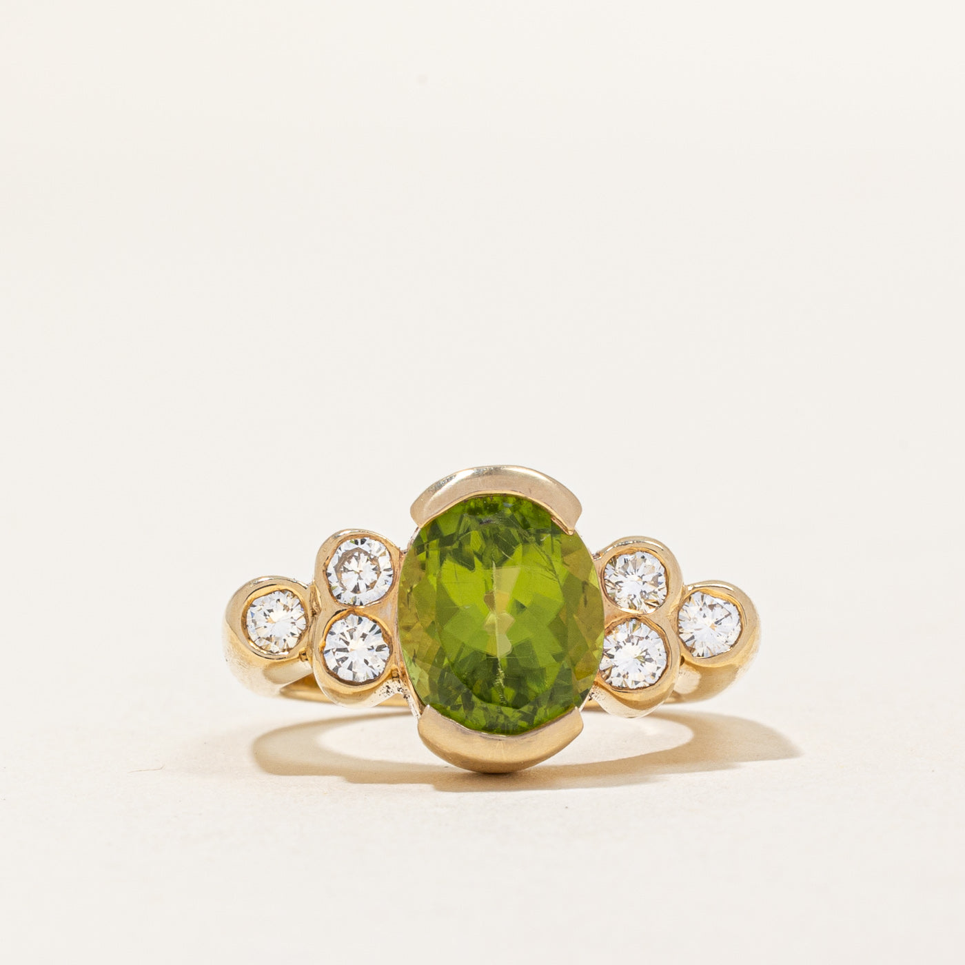 Peridot & Diamond Cocktail Ring | 2.50ct, 0.36ctw | SZ 5 |