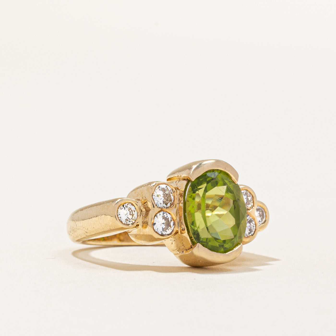 Peridot & Diamond Cocktail Ring | 2.50ct, 0.36ctw | SZ 5 |