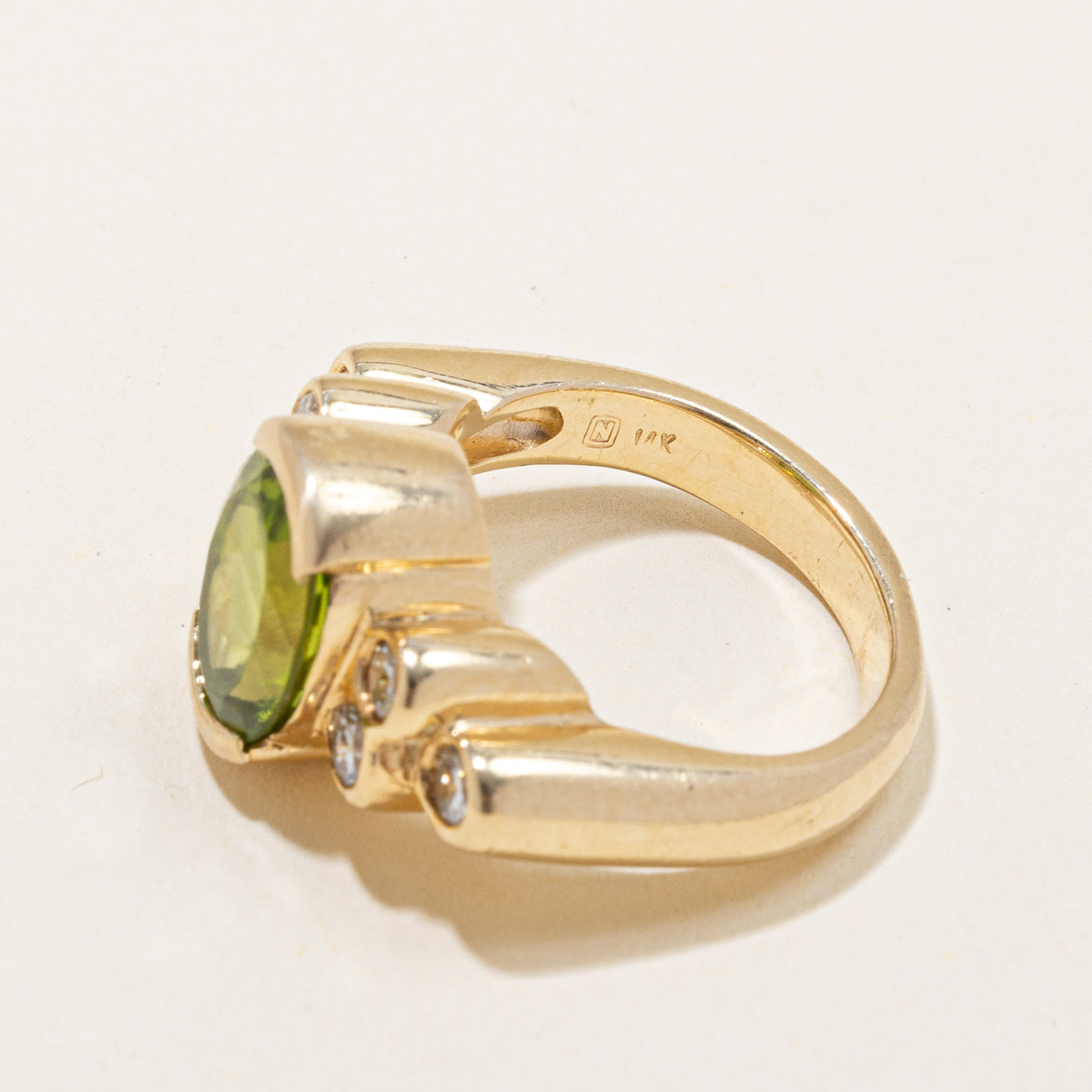 Peridot & Diamond Cocktail Ring | 2.50ct, 0.36ctw | SZ 5 |