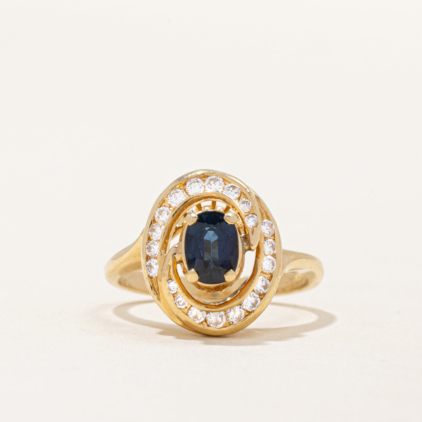 Sapphire & Diamond Halo Ring | 0.80ct, 0.24ctw | SZ 6 |