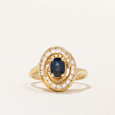 Sapphire & Diamond Halo Ring | 0.80ct, 0.24ctw | SZ 6 |