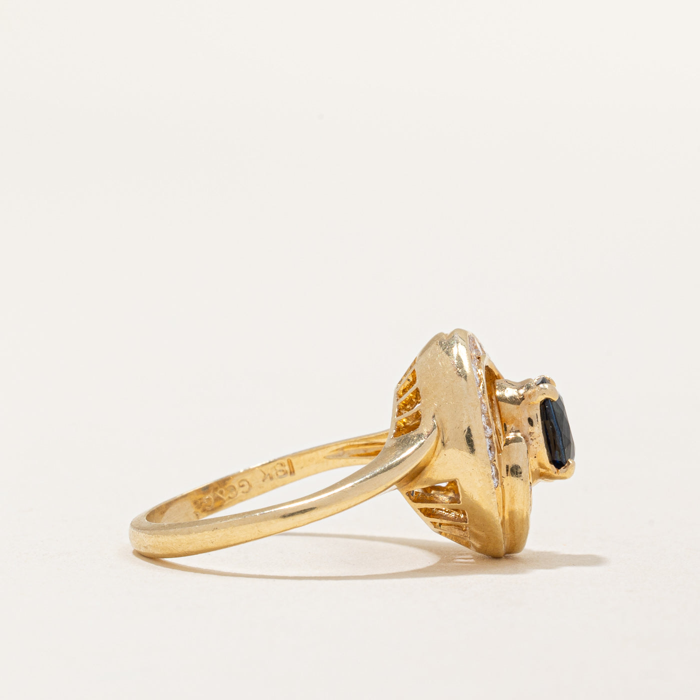 Sapphire & Diamond Halo Ring | 0.80ct, 0.24ctw | SZ 6 |