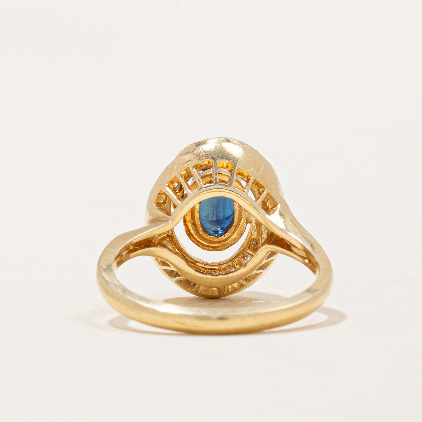 Sapphire & Diamond Halo Ring | 0.80ct, 0.24ctw | SZ 6 |