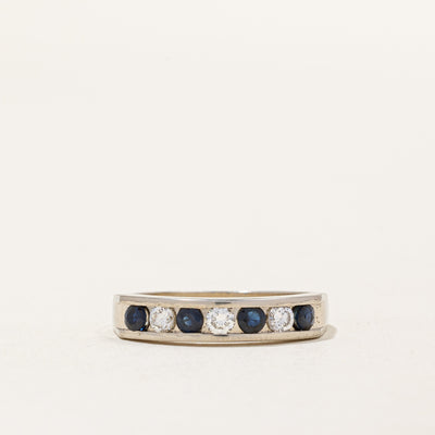 Channel Set Sapphire & Diamond Ring | 0.20ctw, 0.18ctw | SZ 6.5 |