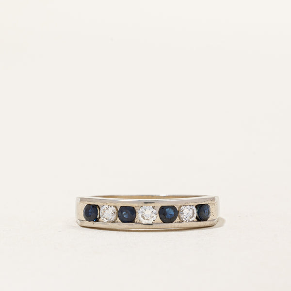 Channel Set Sapphire & Diamond Ring | 0.20ctw, 0.18ctw | SZ 6.5 |