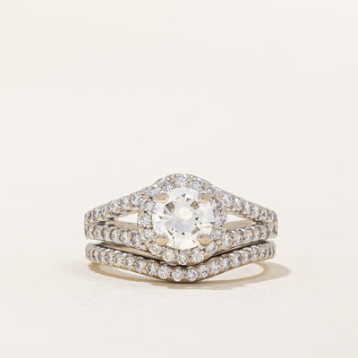 Fused Diamond Wedding Ring Set | 1.45ctw VS1 H | SZ 6.5 |