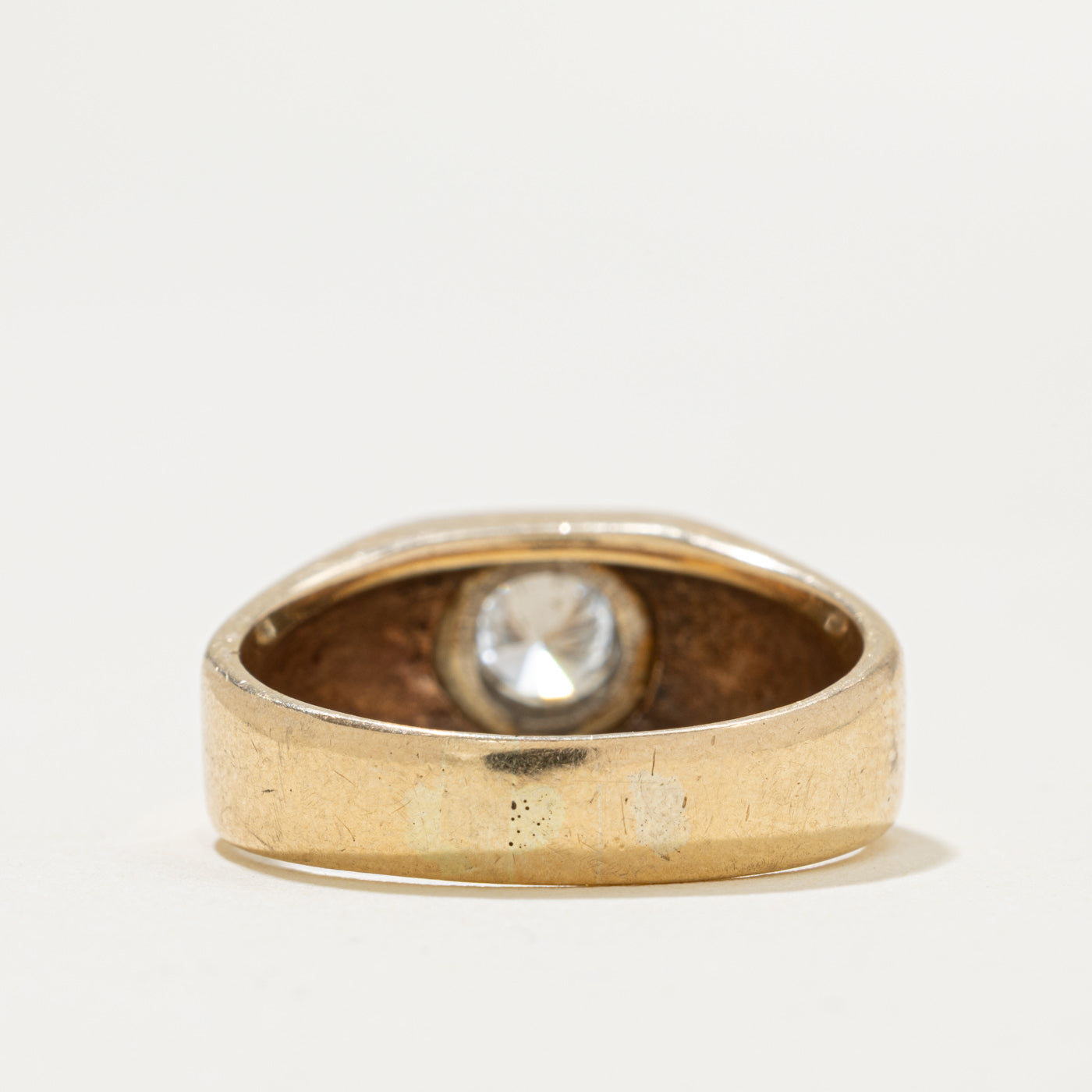 10k Solitaire Diamond Signet Ring | 0.66ct SI1 I | SZ 8.75