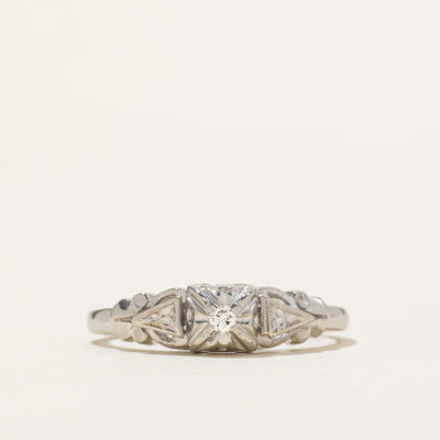 18k Illusion Set Diamond Ornate Ring | SZ 6