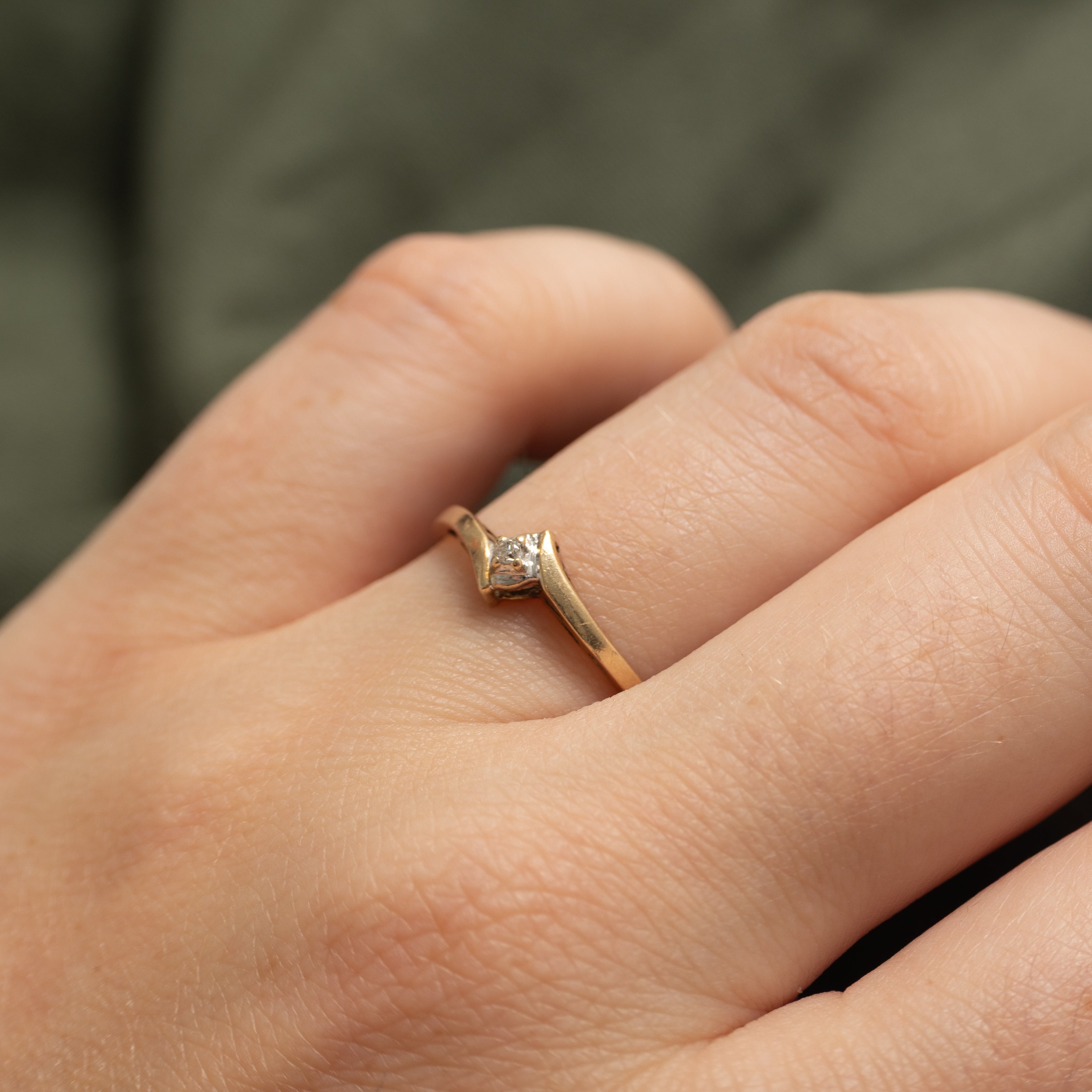 Diamond Petite Bypass Ring | SZ 7