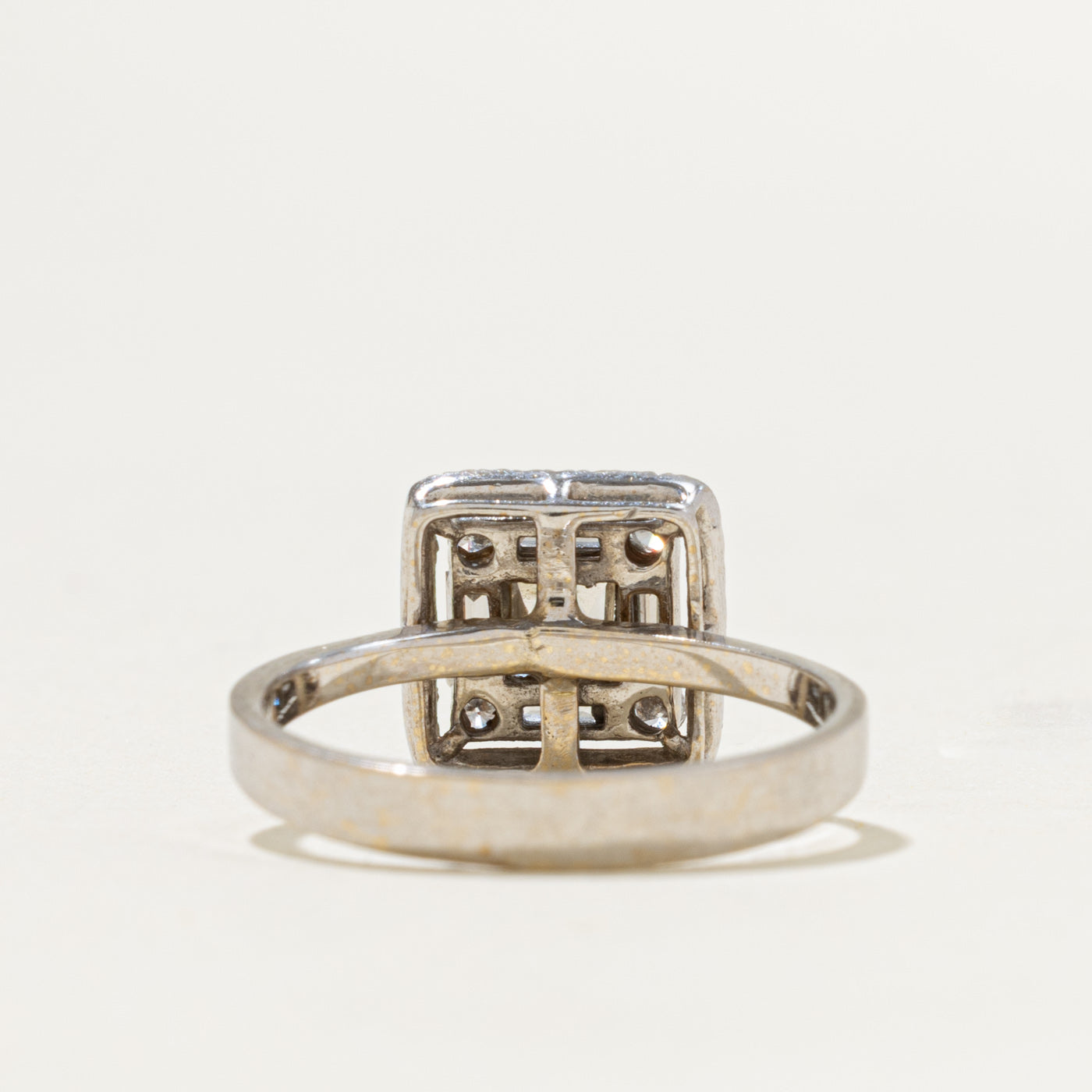 18k Diamond Geometric Cluster Halo Ring | 0.75ctw | SZ 6.75