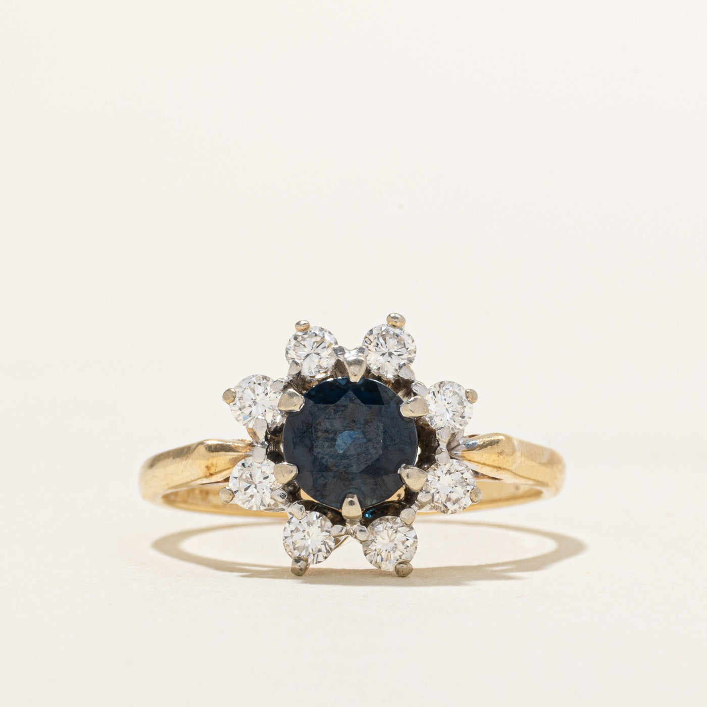 Sapphire & Diamond Petal Ring | 1.00ct, 0.40ct | SZ 5.5