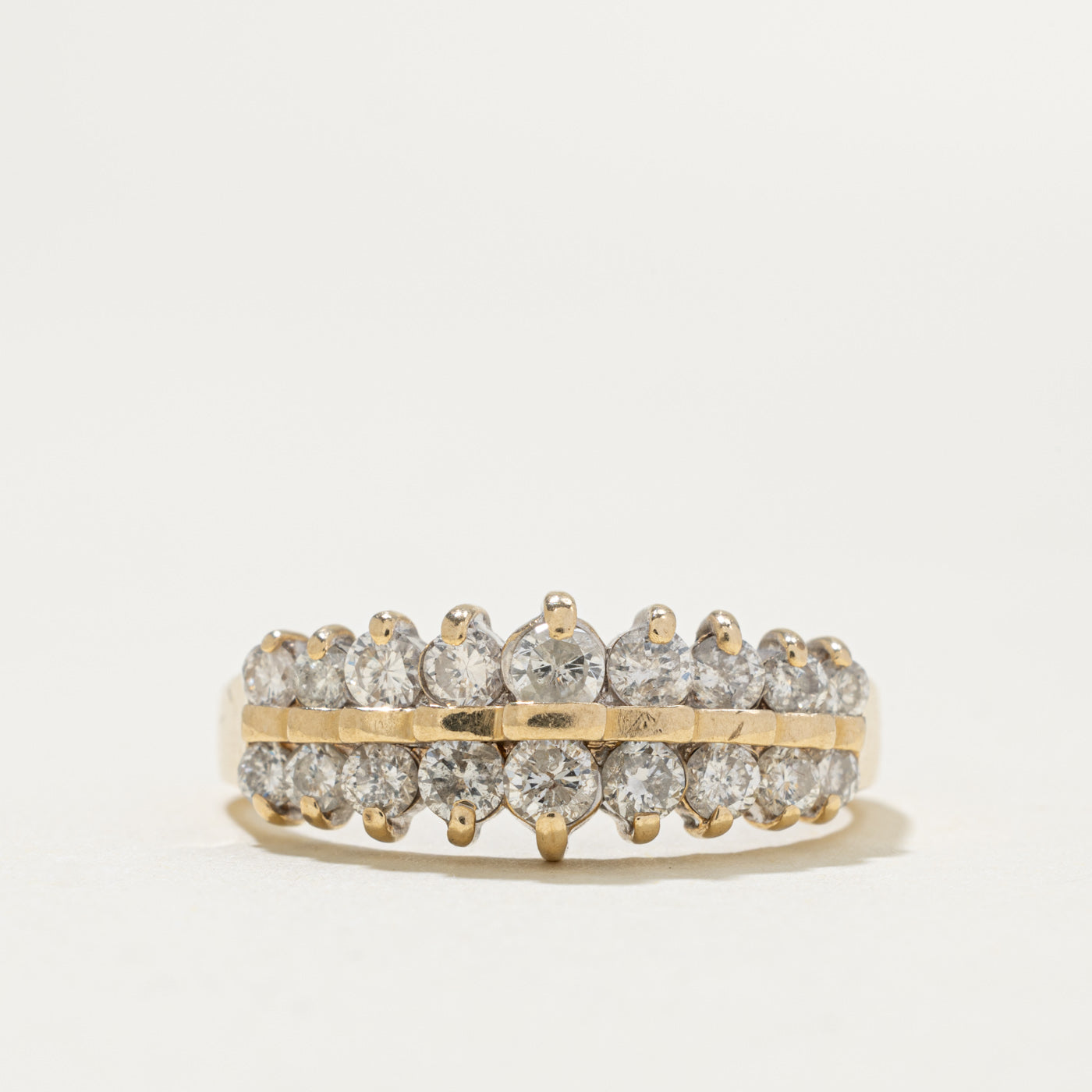 14k Multi Row Diamond Ring | 0.60ctw | SZ 8.75