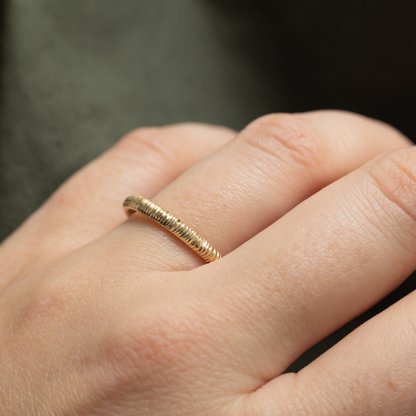 10k Yellow Gold Textured Band | 2.50mm | SZ 8.25