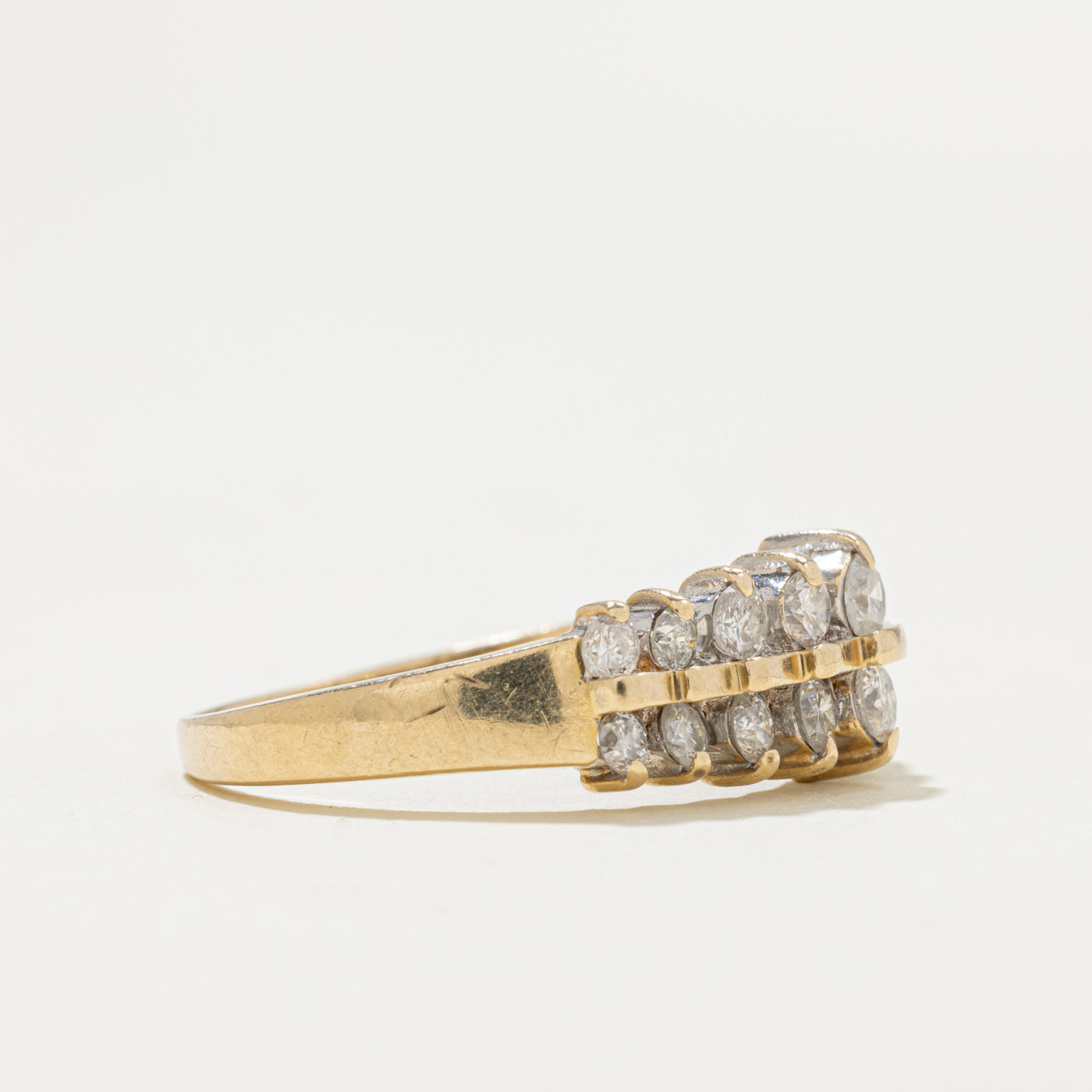 14k Multi Row Diamond Ring | 0.60ctw | SZ 8.75