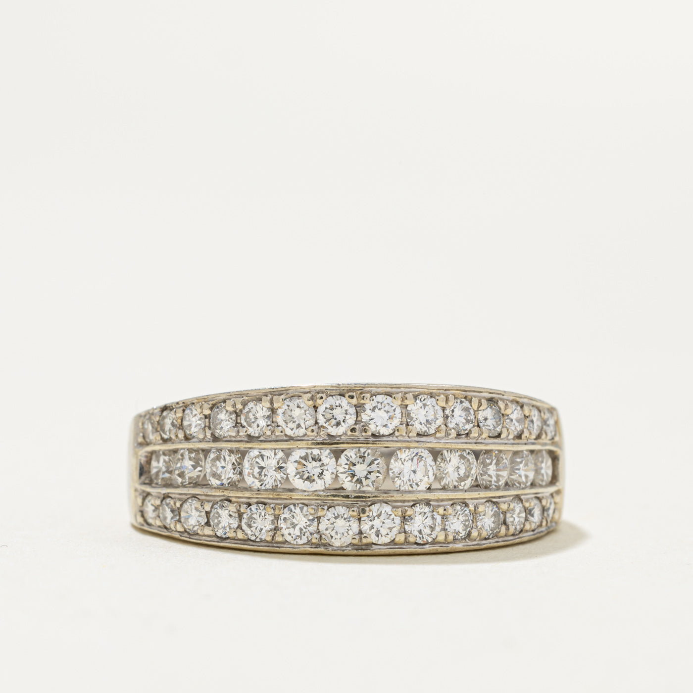 14k Multi Row Diamond Tapered Band | 0.60ctw | SZ 7.25