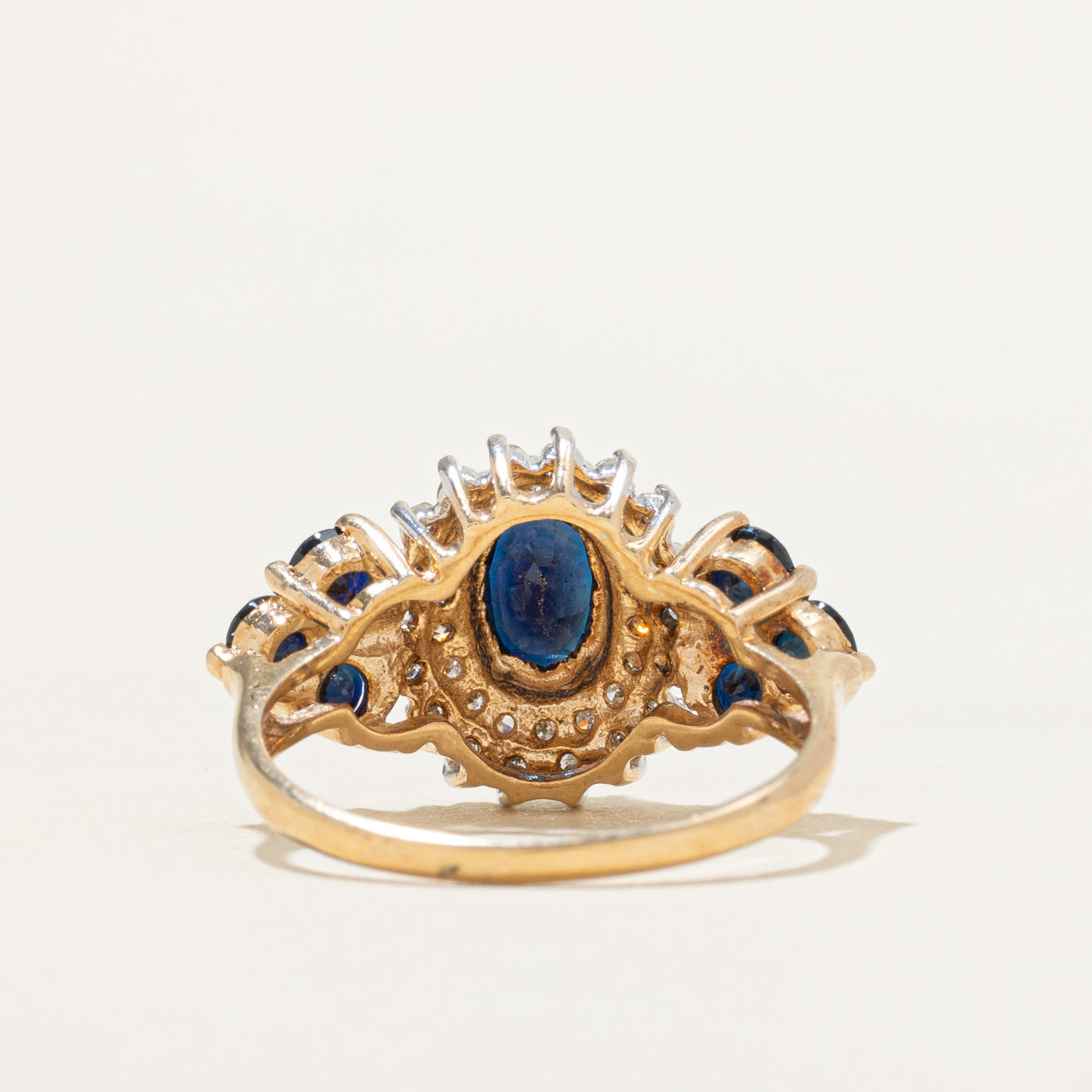 Sapphire & Diamond Petal Halo Ring | 1.25ctw, 0.20ctw | SZ 6