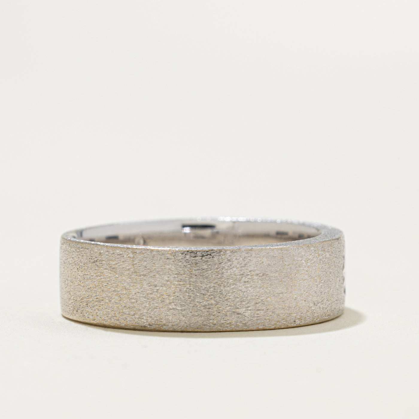 18k Bezel Set Diamond Matte Band | 0.20ct | 6.50mm | SZ 10.5