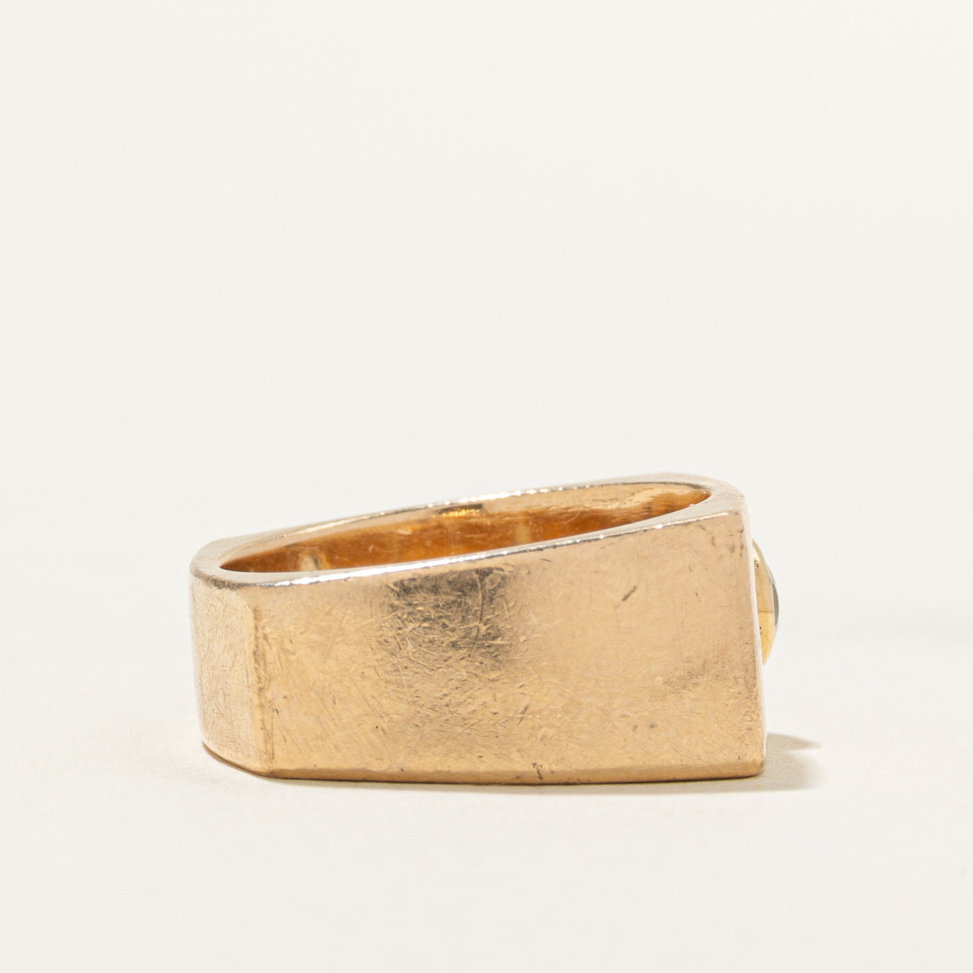 Bezel Set Blue Topaz Chunky Soft Square Band | 0.30ct | SZ 6.75