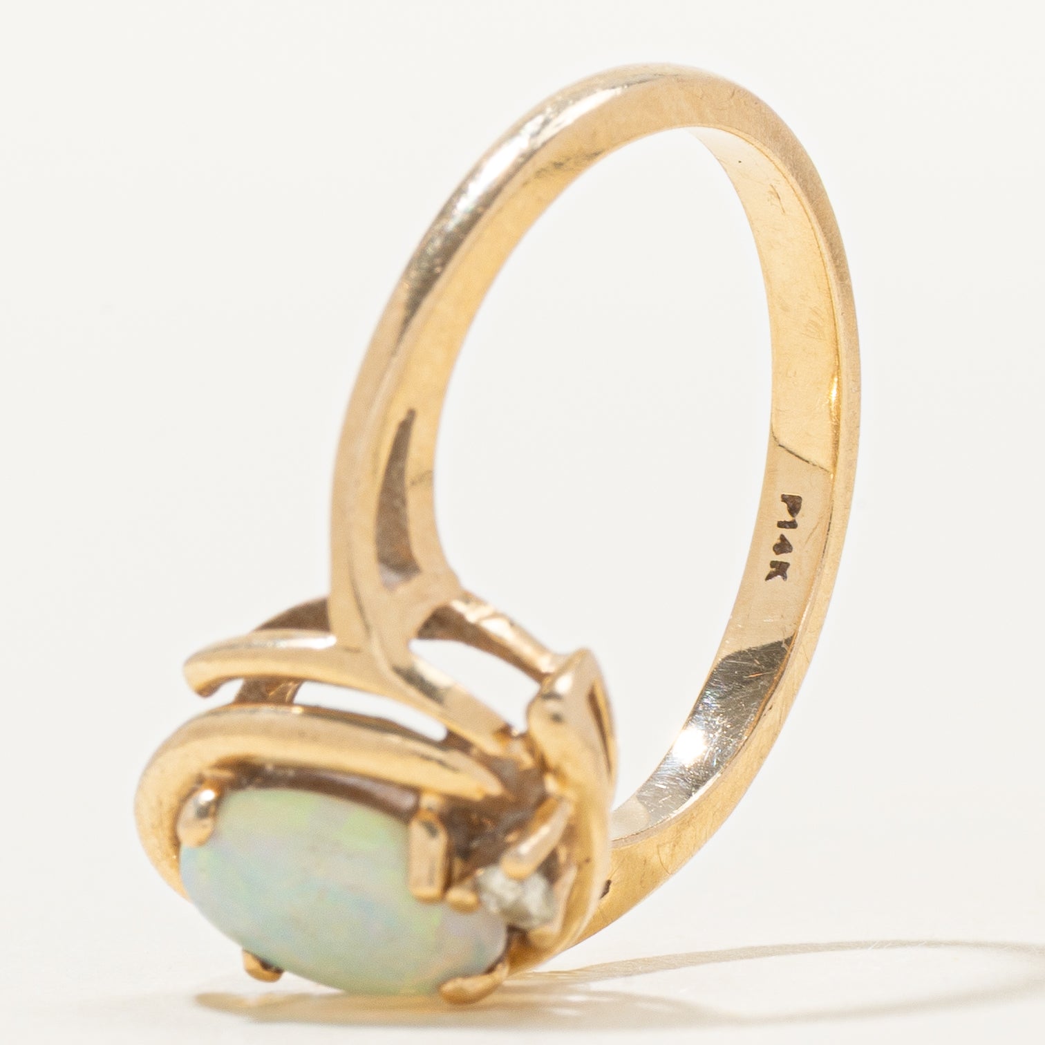 Cabochon Opal & Diamond Ring | 0.50ct, 0.02ct | SZ 6