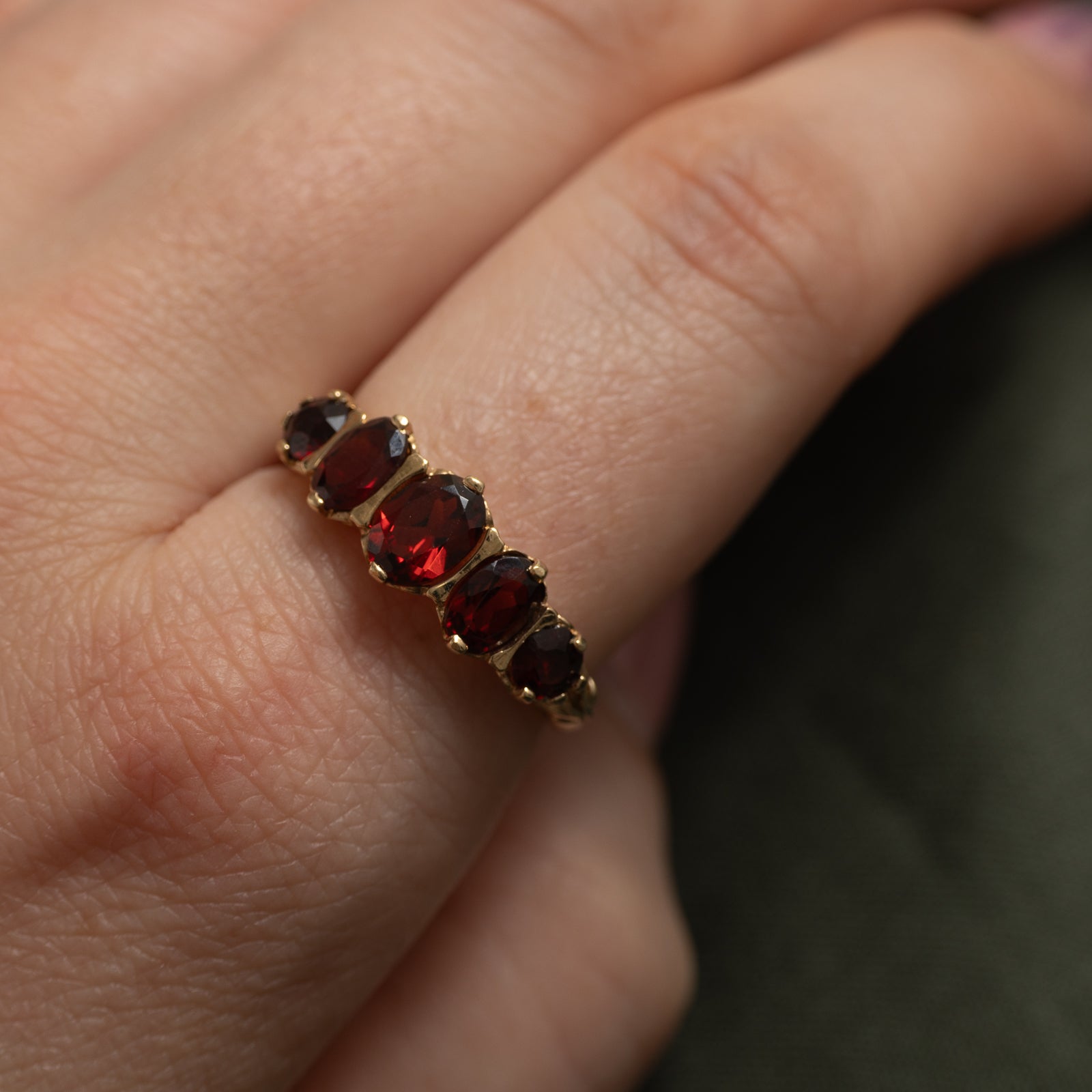 1996 Birmingham Five Stone Garnet Ring | 2.50ctw | SZ 8.5