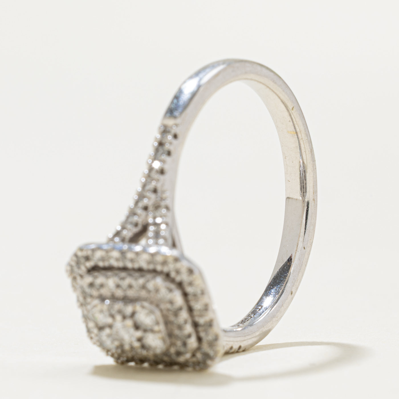 10k Pave Set Diamond Cluster Halo Ring | 0.50ctw | SZ 7.5