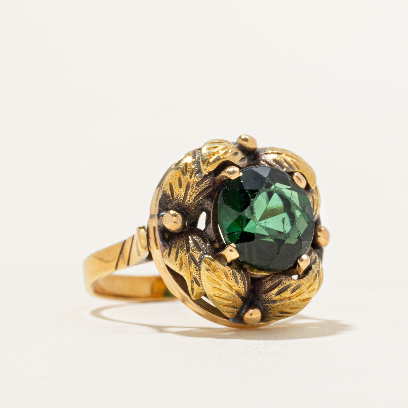 18k Tourmaline Textured Cocktail Ring | 3.25ct | SZ 5.5