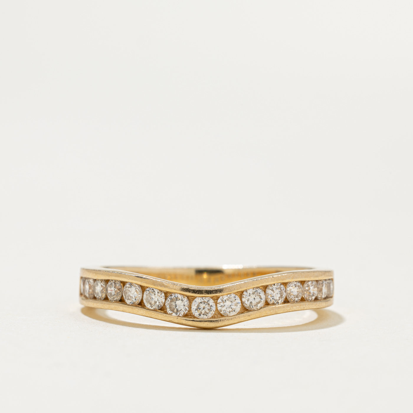 14k Semi Eternity Diamond Contour Band | 0.30ctw | SZ 8.25