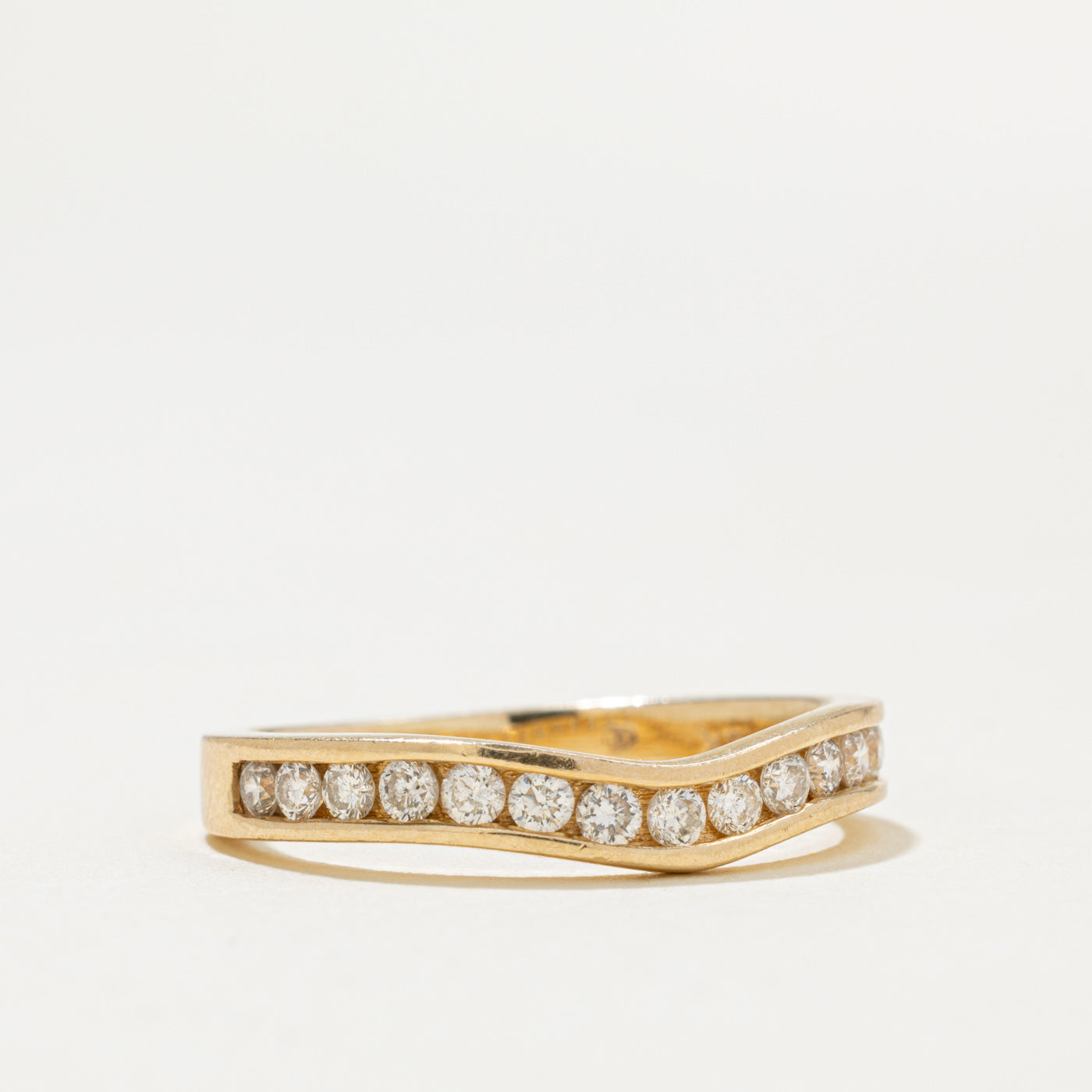 14k Semi Eternity Diamond Contour Band | 0.30ctw | SZ 8.25