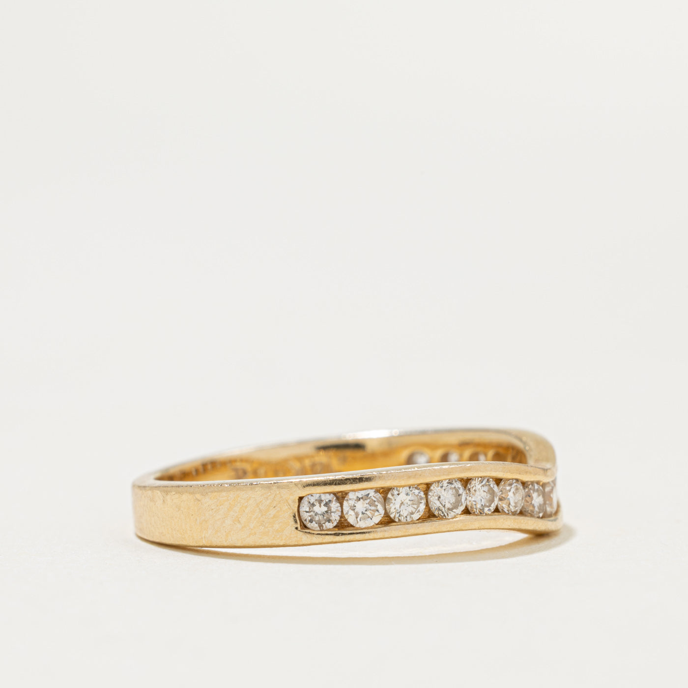 14k Semi Eternity Diamond Contour Band | 0.30ctw | SZ 8.25