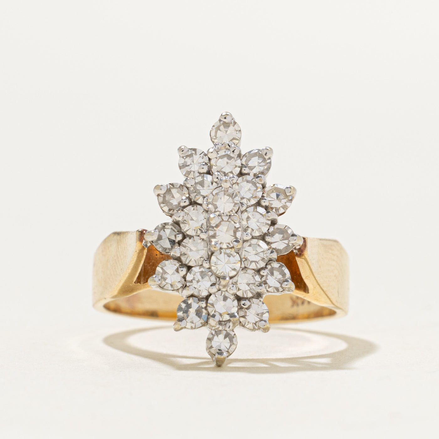14k Diamond Cluster Marquise Cocktail Ring | 0.64ctw | SZ 7
