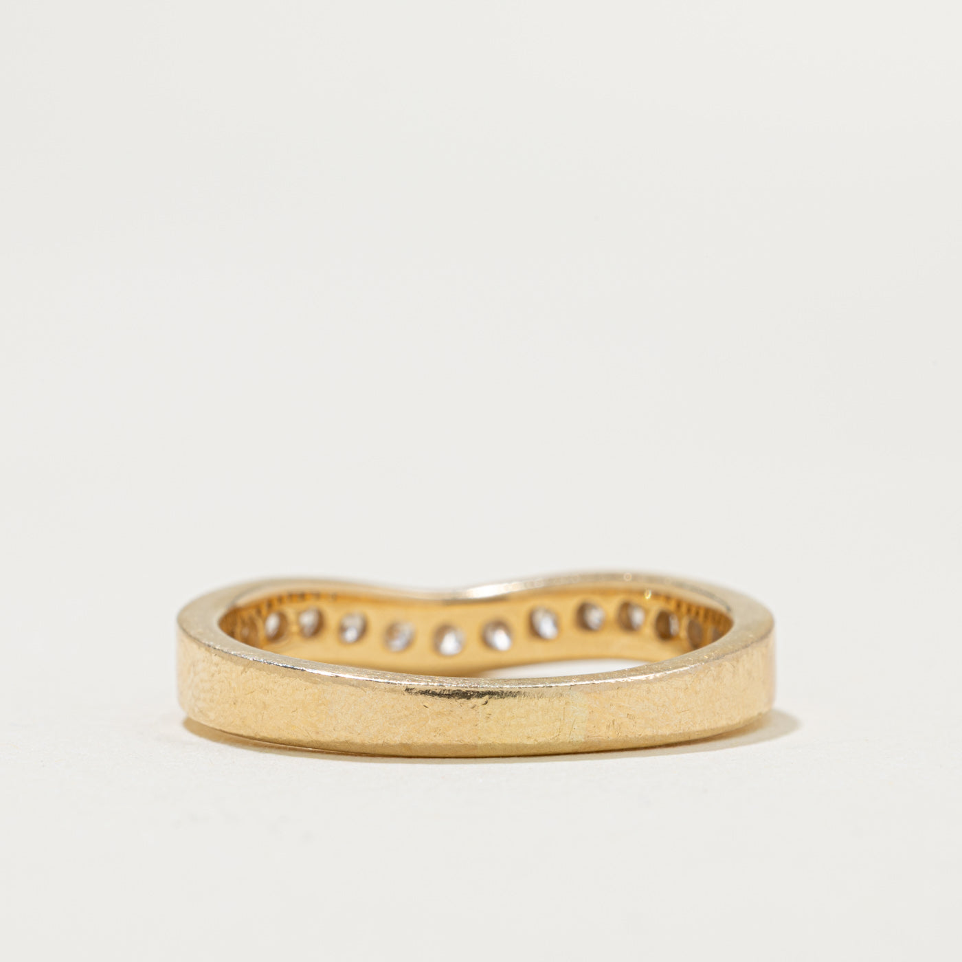 14k Semi Eternity Diamond Contour Band | 0.30ctw | SZ 8.25