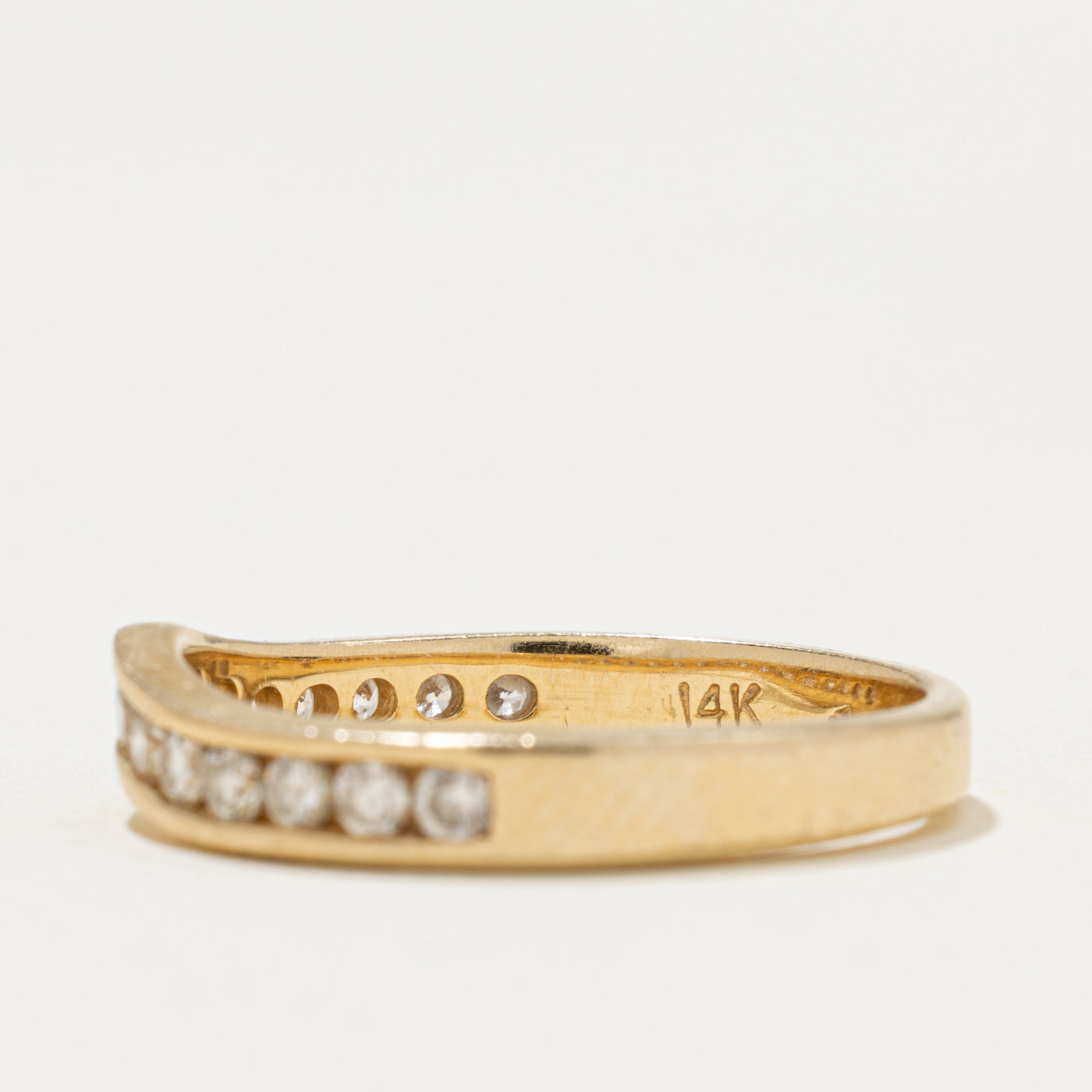 14k Semi Eternity Diamond Contour Band | 0.30ctw | SZ 8.25