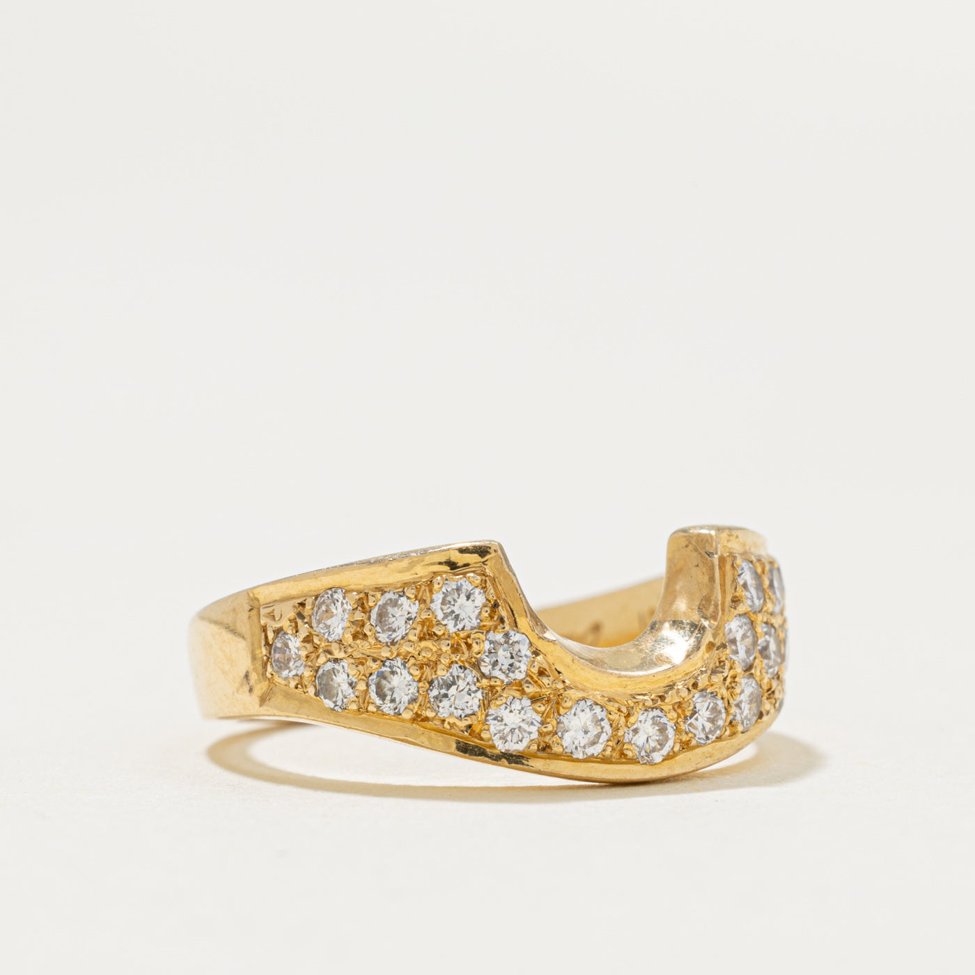 18k Multi Row Diamond Contour Ring | 0.28ctw | SZ 4.5